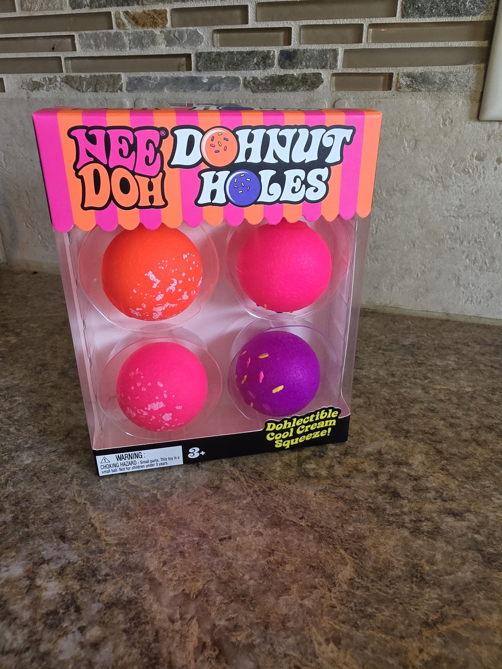 NeeDoh DohNut Holes 4 Pack Squishy Fidget Toy Set Sensory Stress Balls Viral
